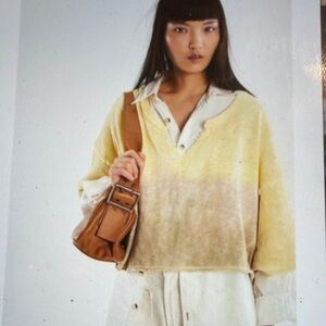 We The Free Cropped Raw-Edge Pullover